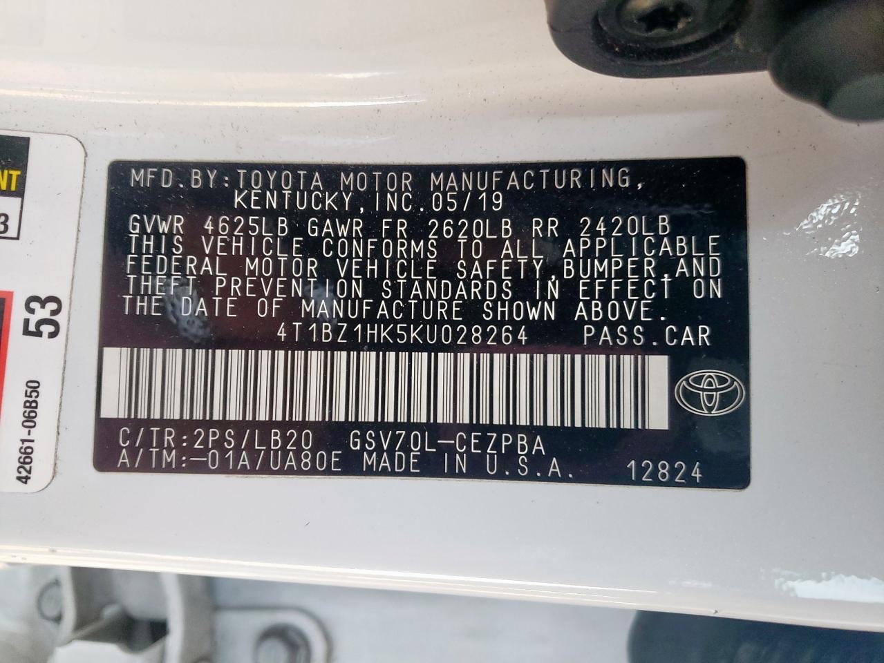 2019 TOYOTA CAMRY