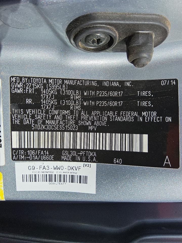 2014 TOYOTA SIENNA