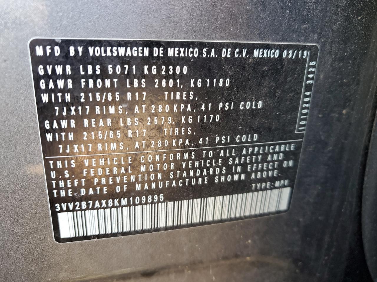 2019 VOLKSWAGEN TIGUAN