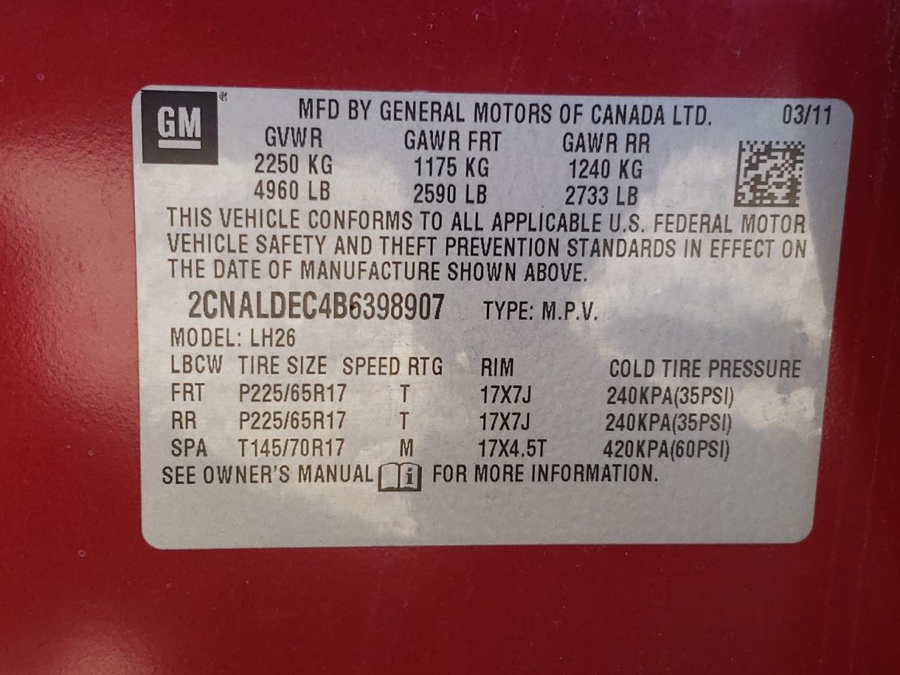 2011 CHEVROLET EQUINOX