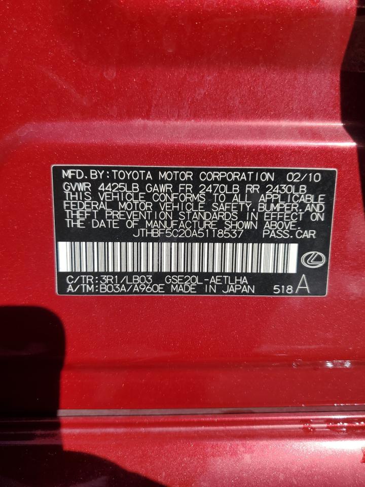 2010 LEXUS IS 250