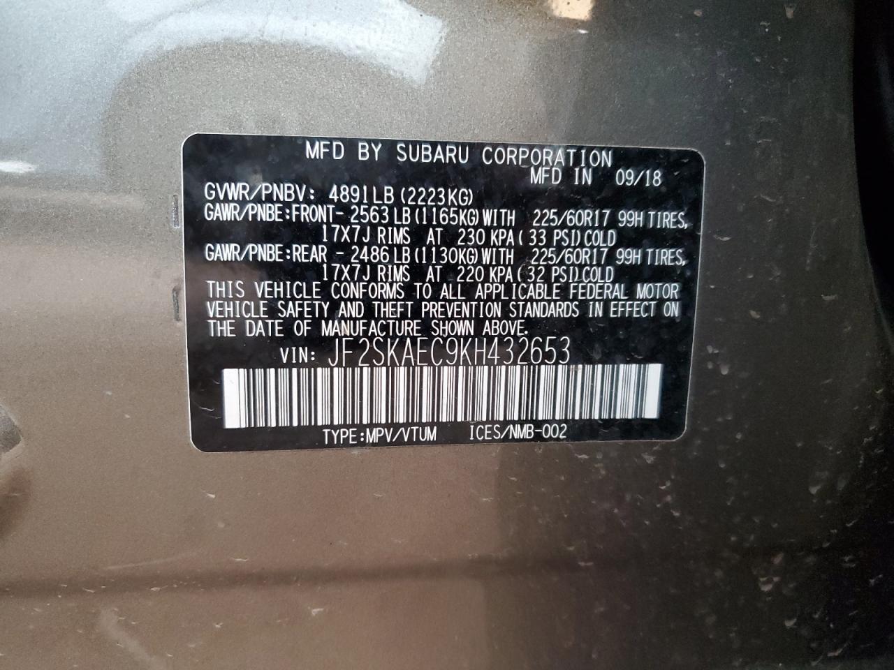 2019 SUBARU FORESTER