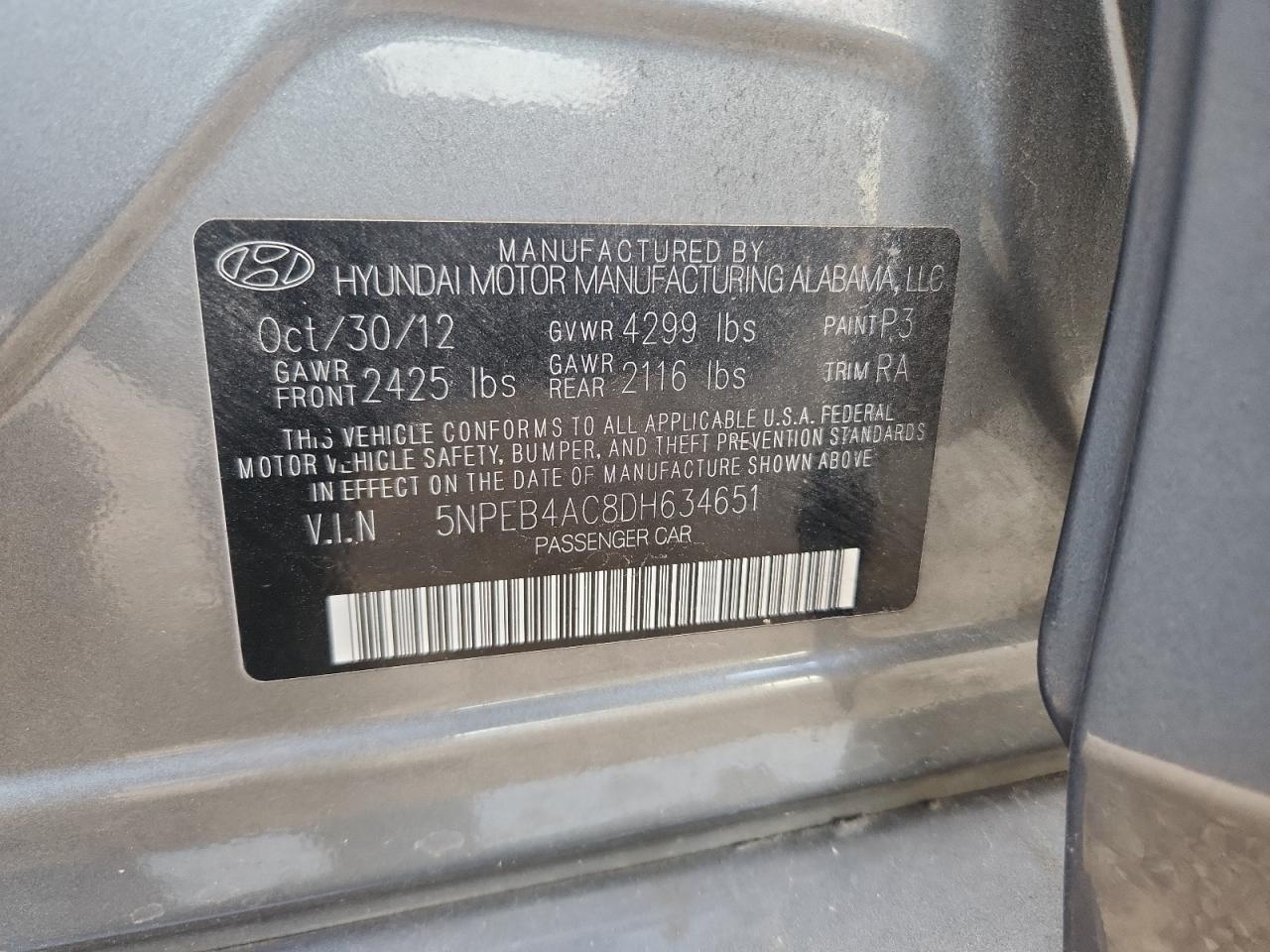 2013 HYUNDAI SONATA