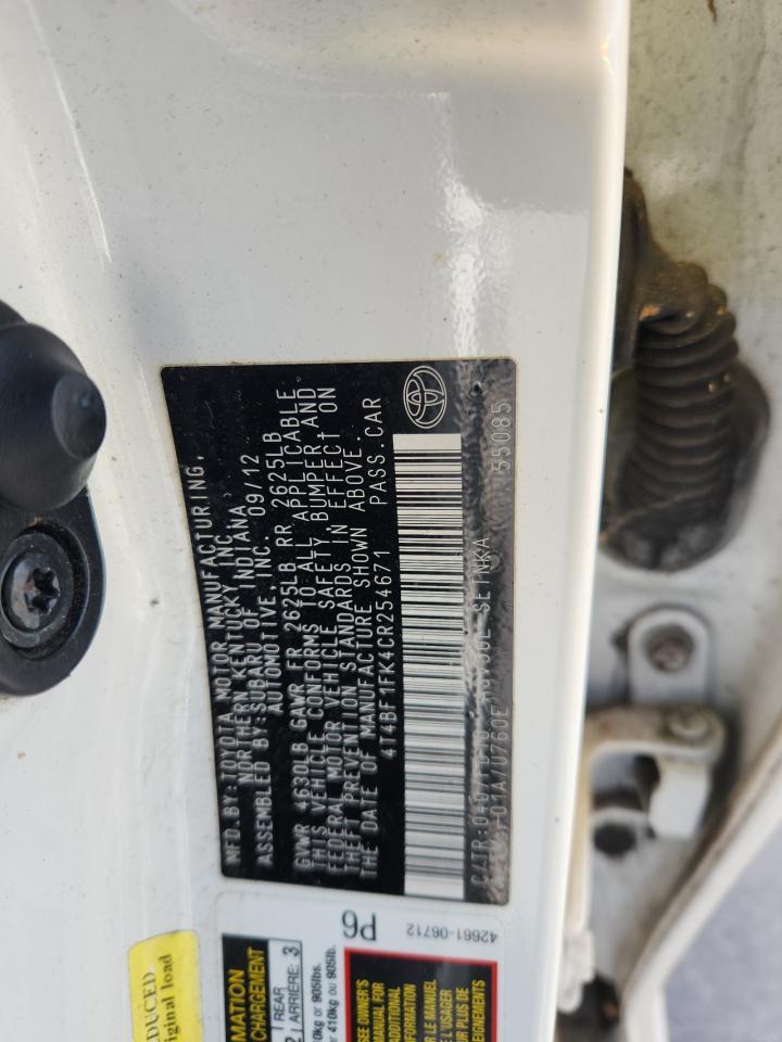 2012 TOYOTA CAMRY