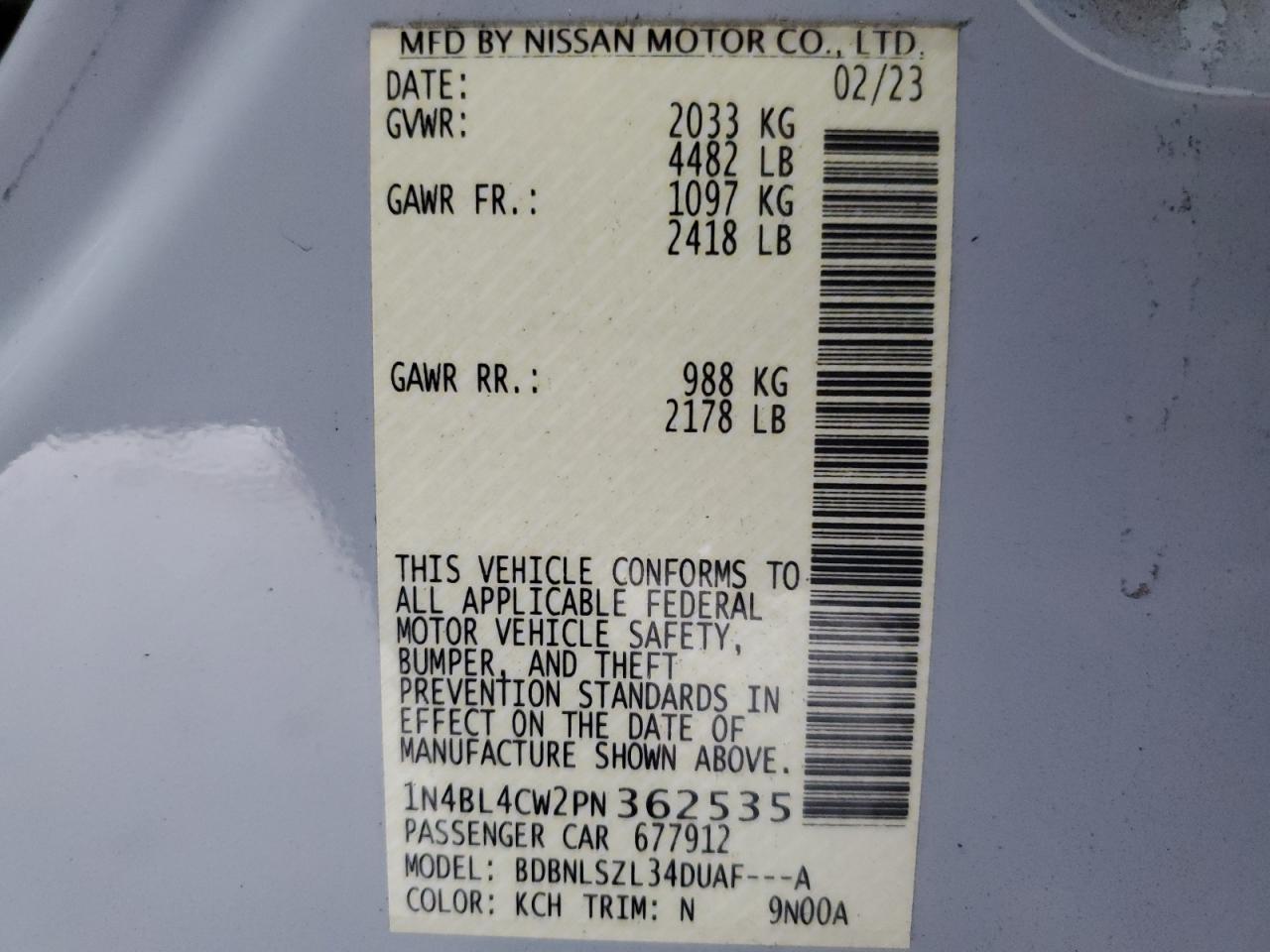 2023 NISSAN ALTIMA