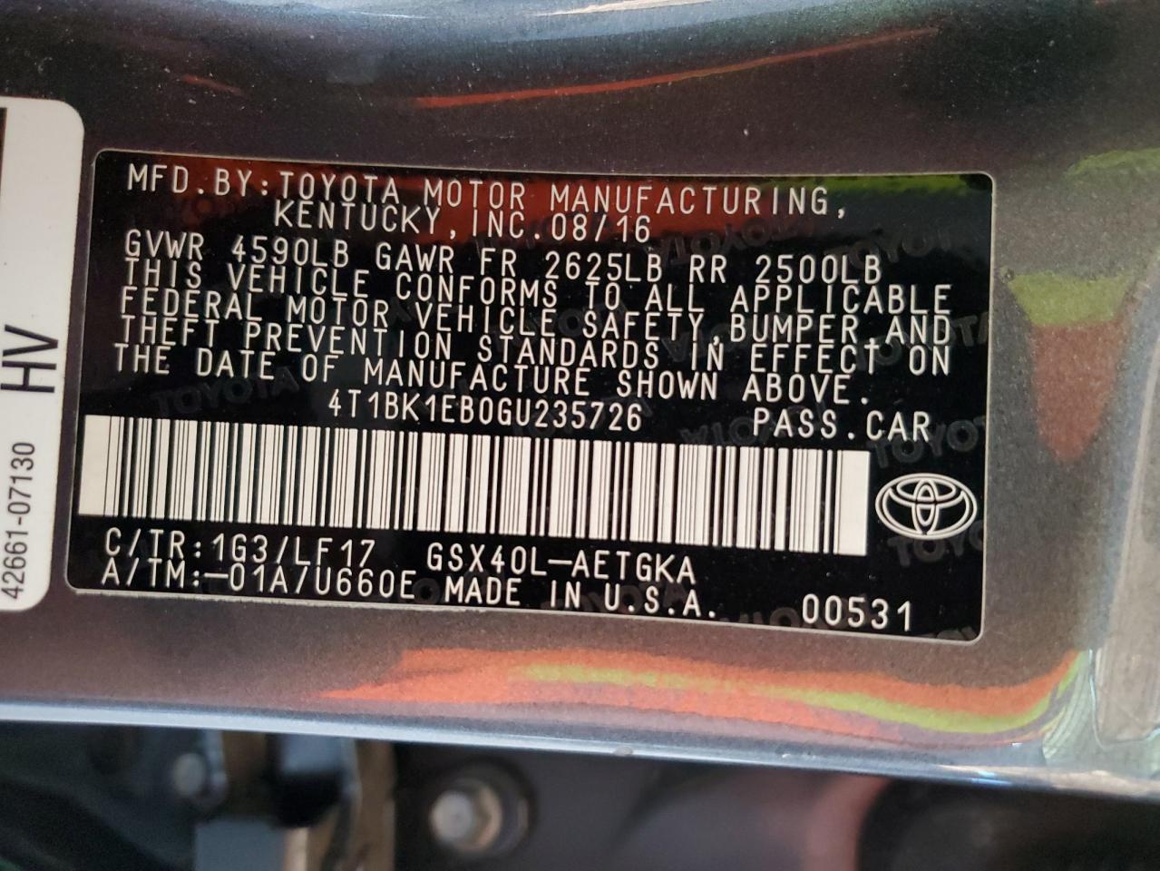 2016 TOYOTA Avalon