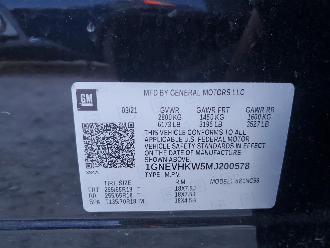 2021 CHEVROLET TRAVERSE