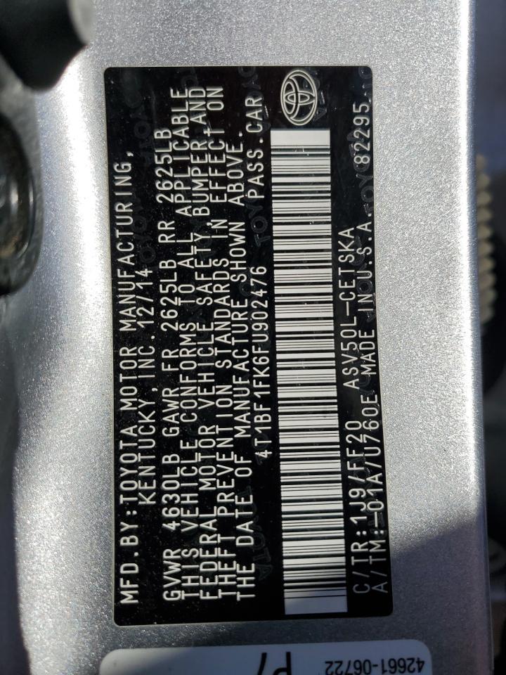 2015 TOYOTA CAMRY