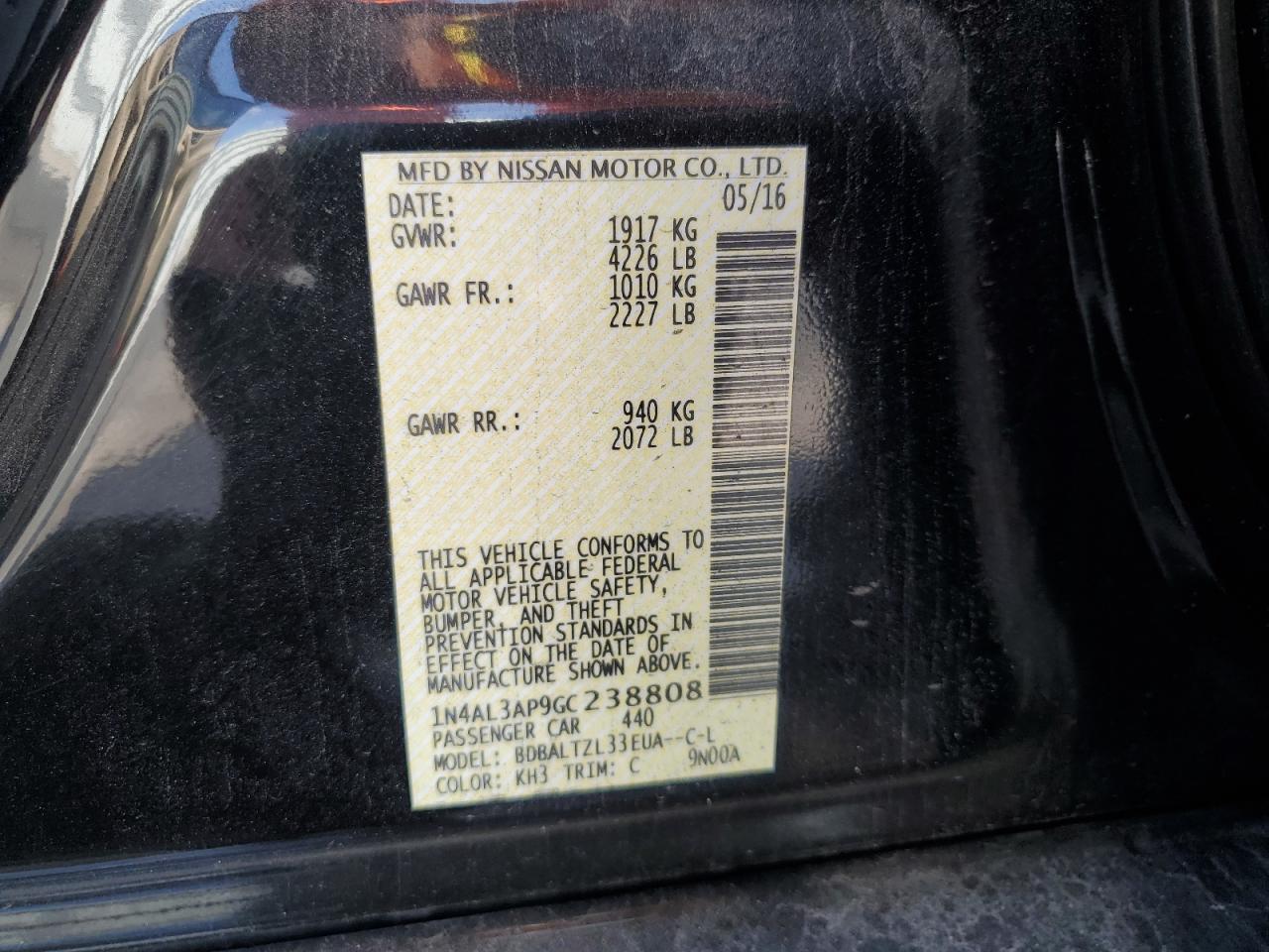 2016 NISSAN ALTIMA