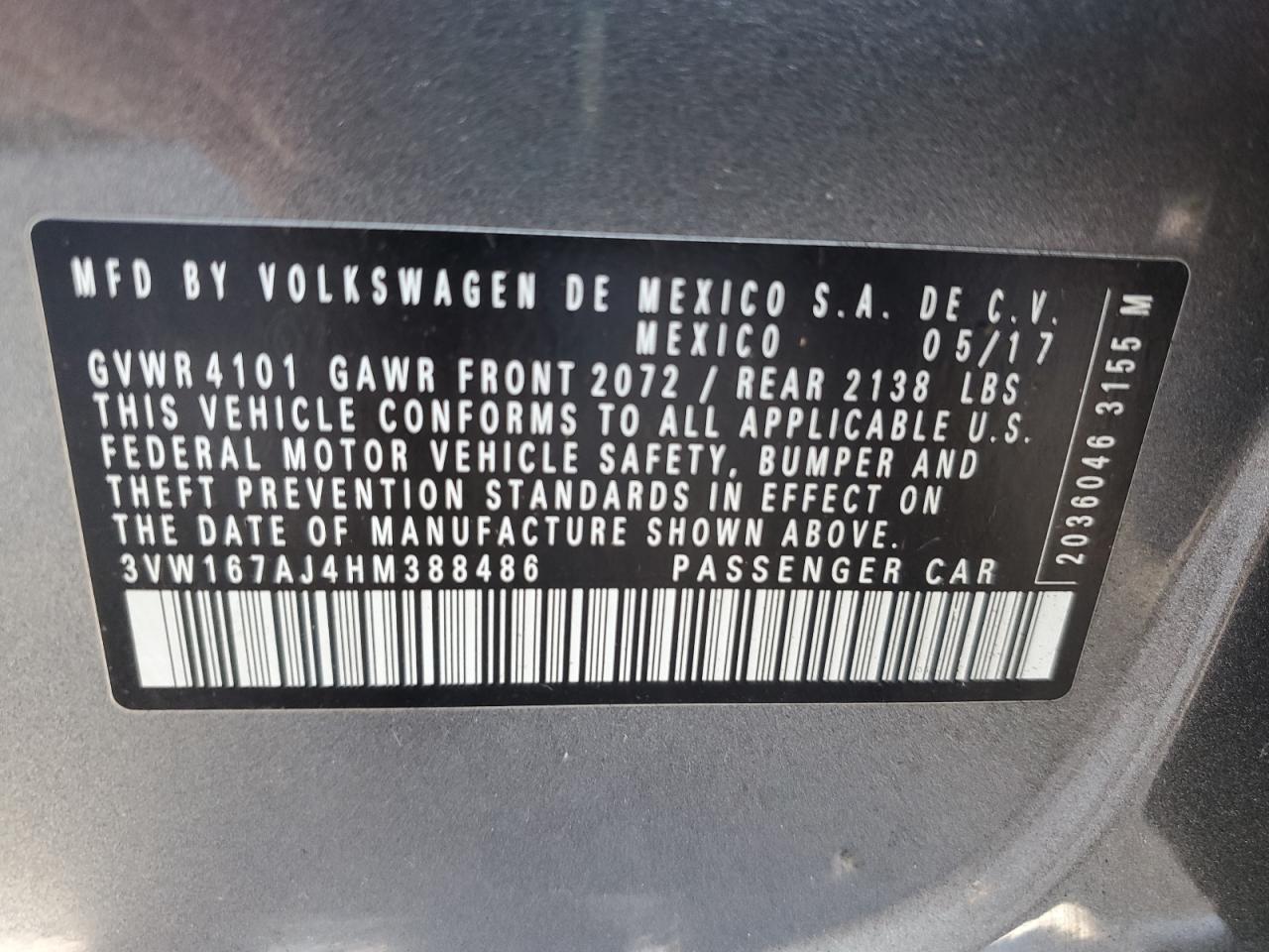 2017 VOLKSWAGEN JETTA