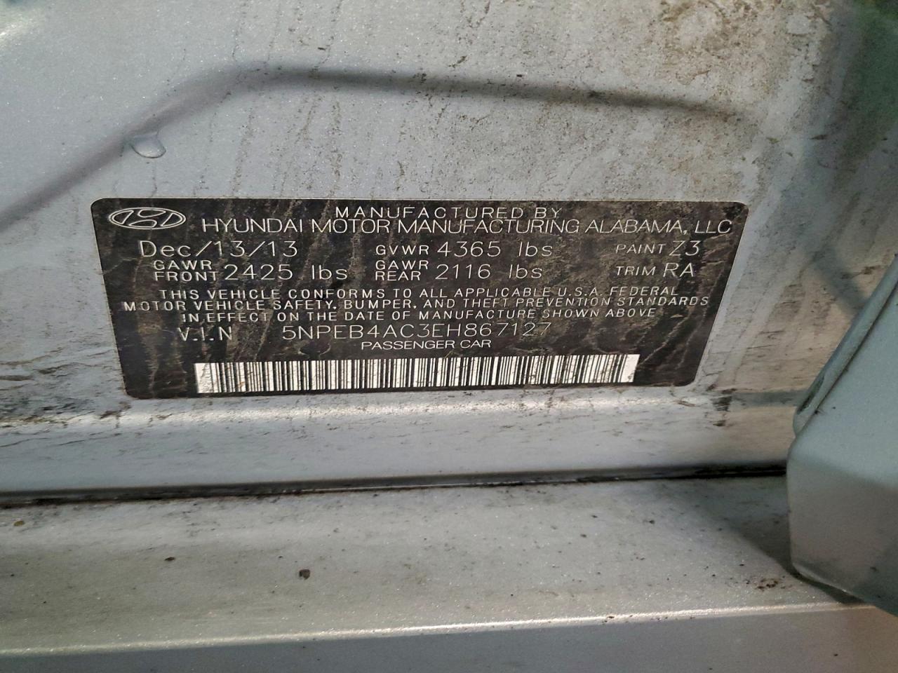 2014 HYUNDAI SONATA
