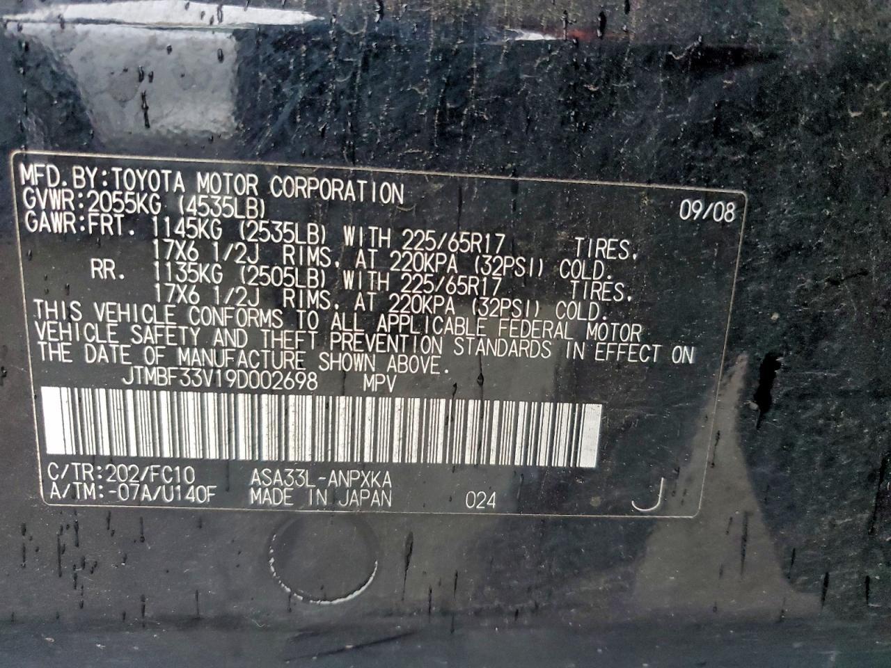 2009 TOYOTA RAV4
