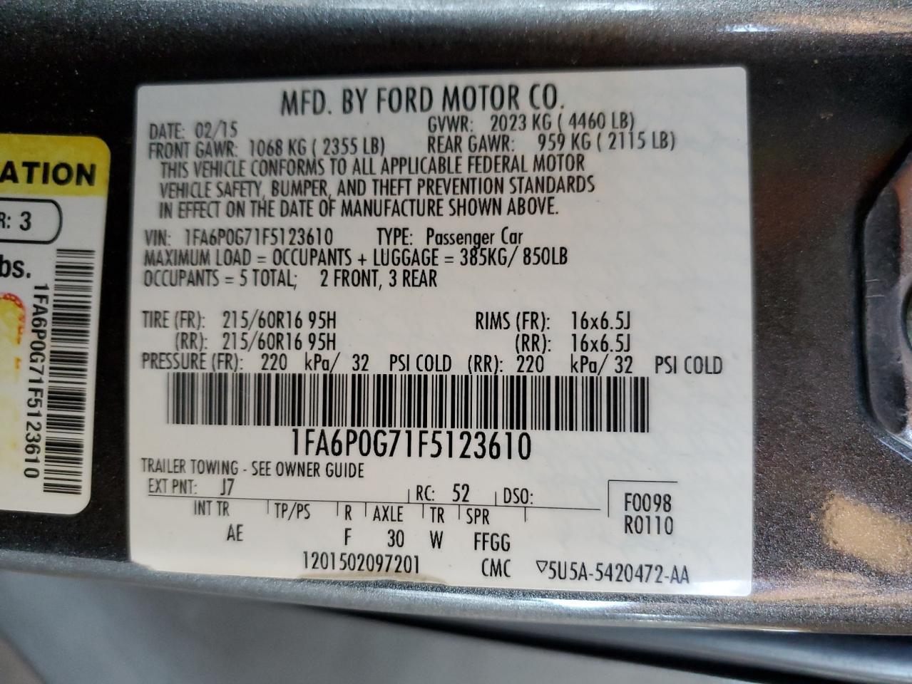 2015 FORD FUSION