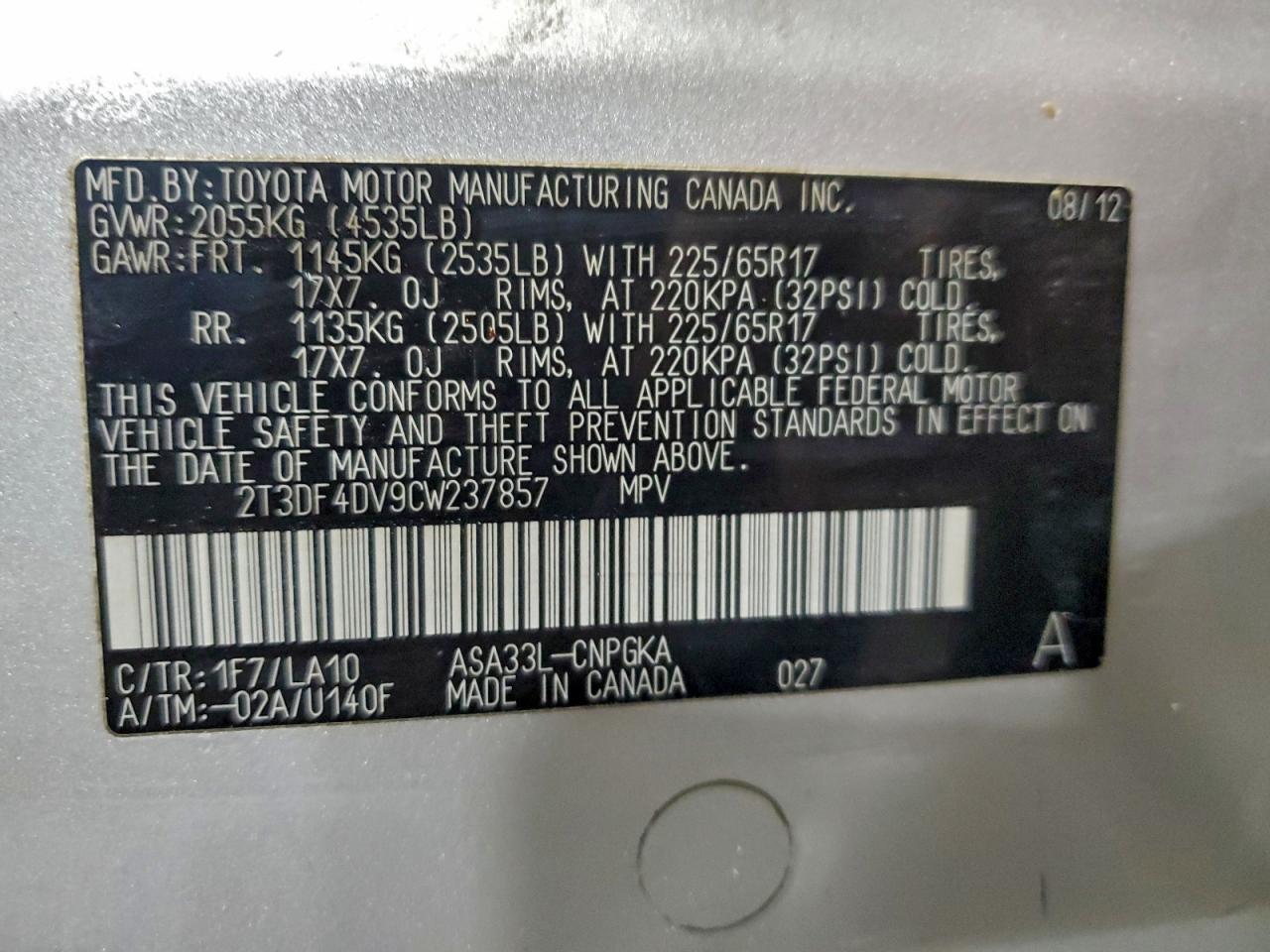 2012 TOYOTA RAV4