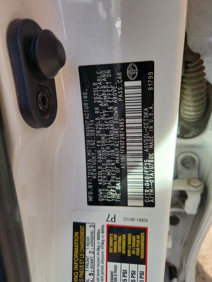 2015 TOYOTA CAMRY