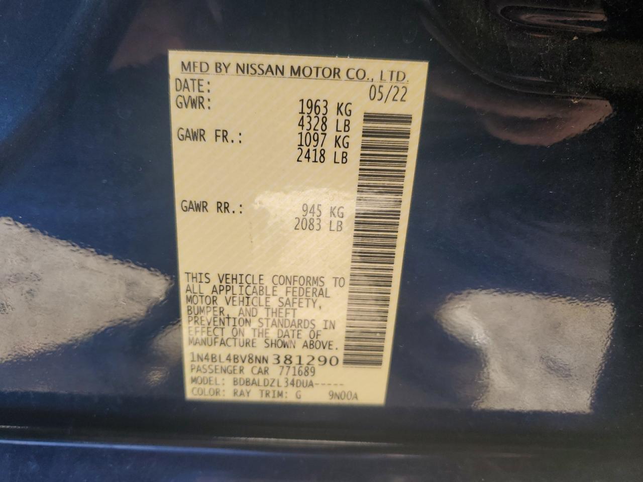 2022 NISSAN ALTIMA