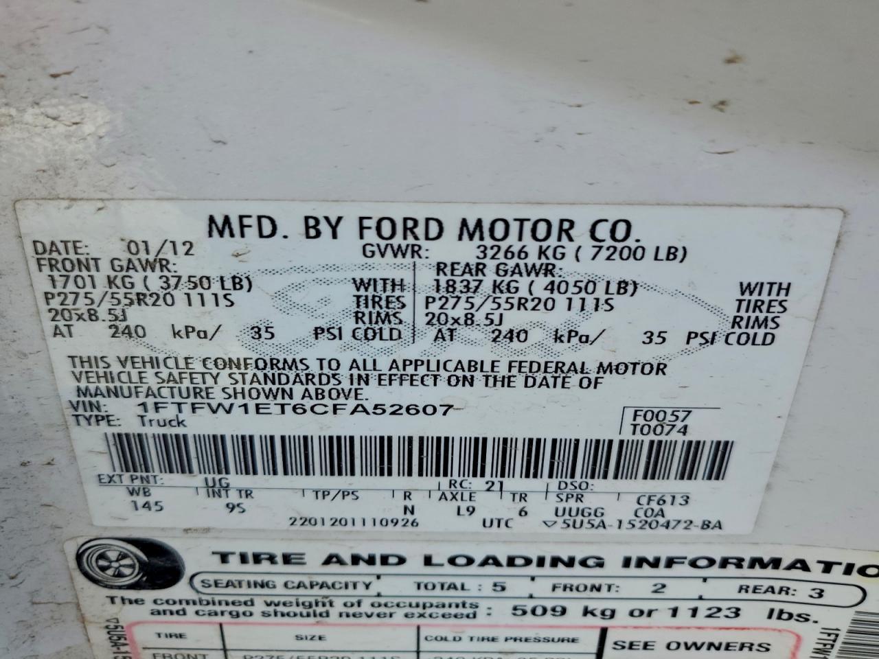 2012 FORD F-150