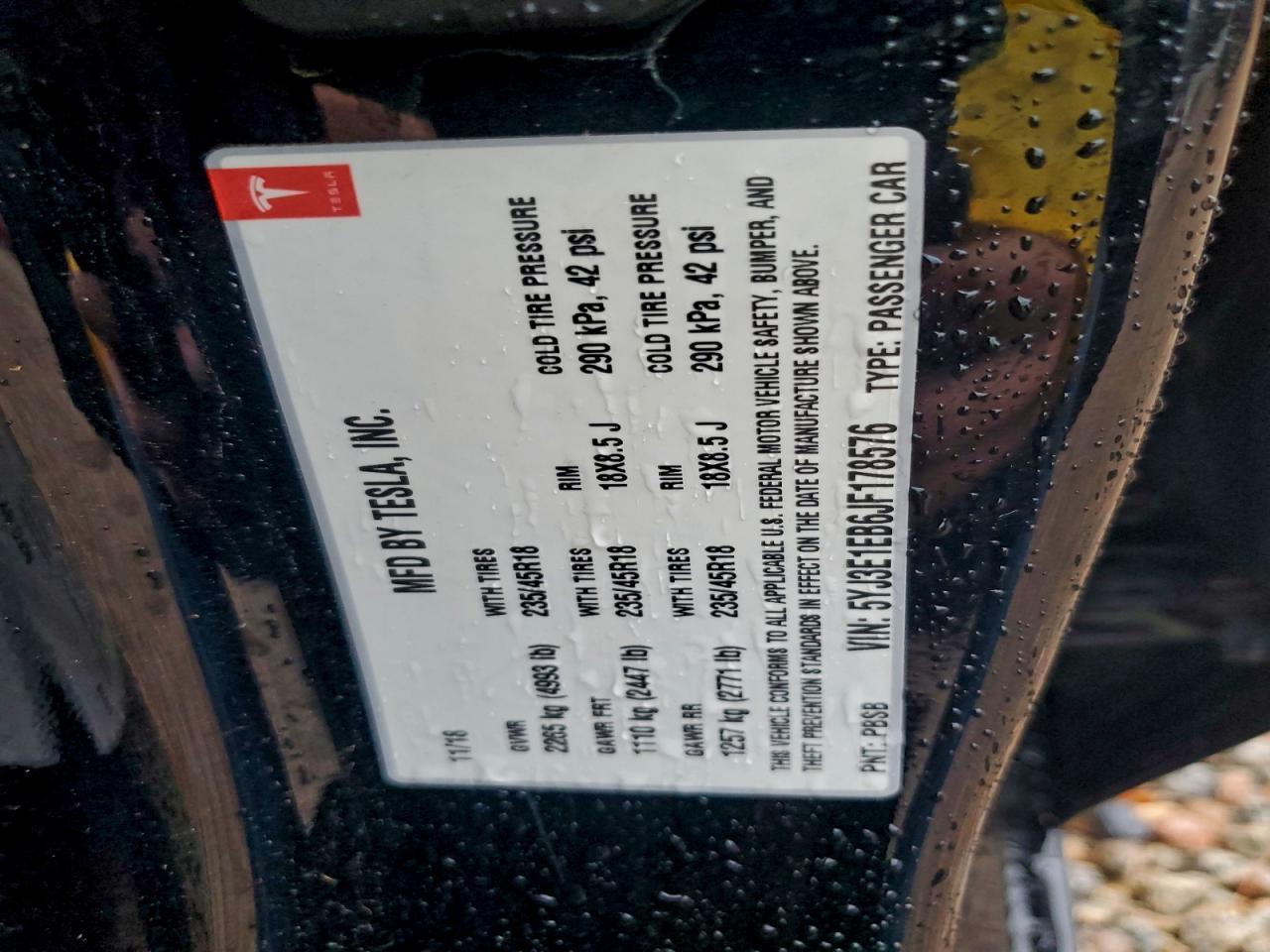 2018 TESLA MODEL 3