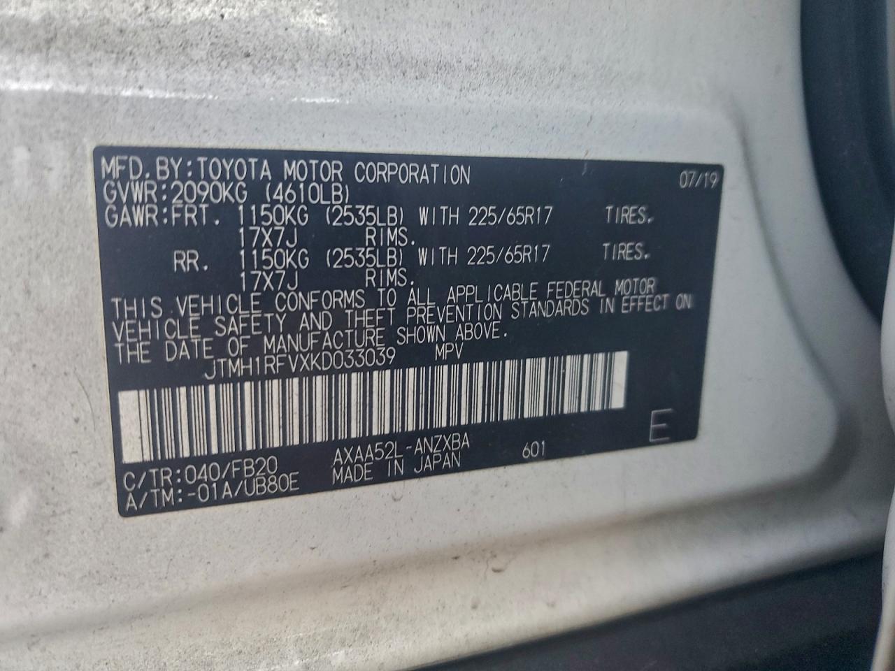 2019 TOYOTA RAV4