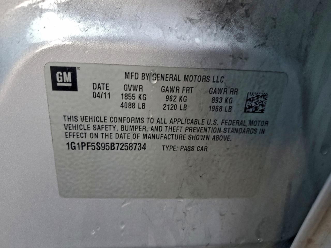 2011 CHEVROLET CRUZE