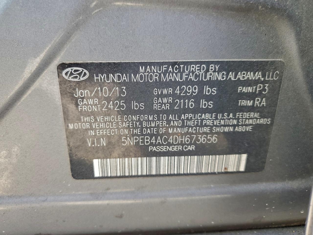 2013 HYUNDAI SONATA