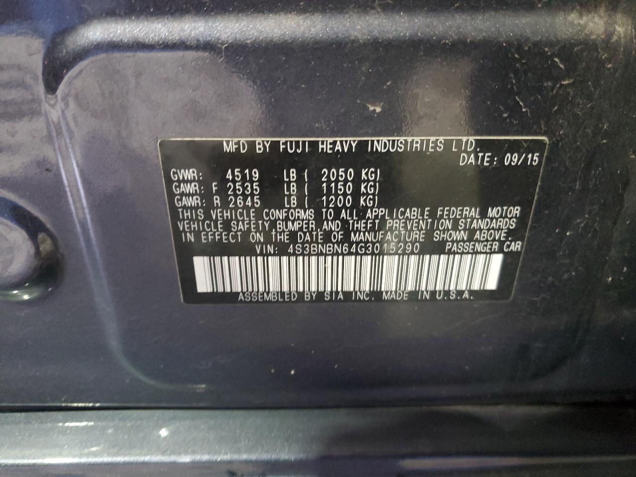 2016 SUBARU Legacy