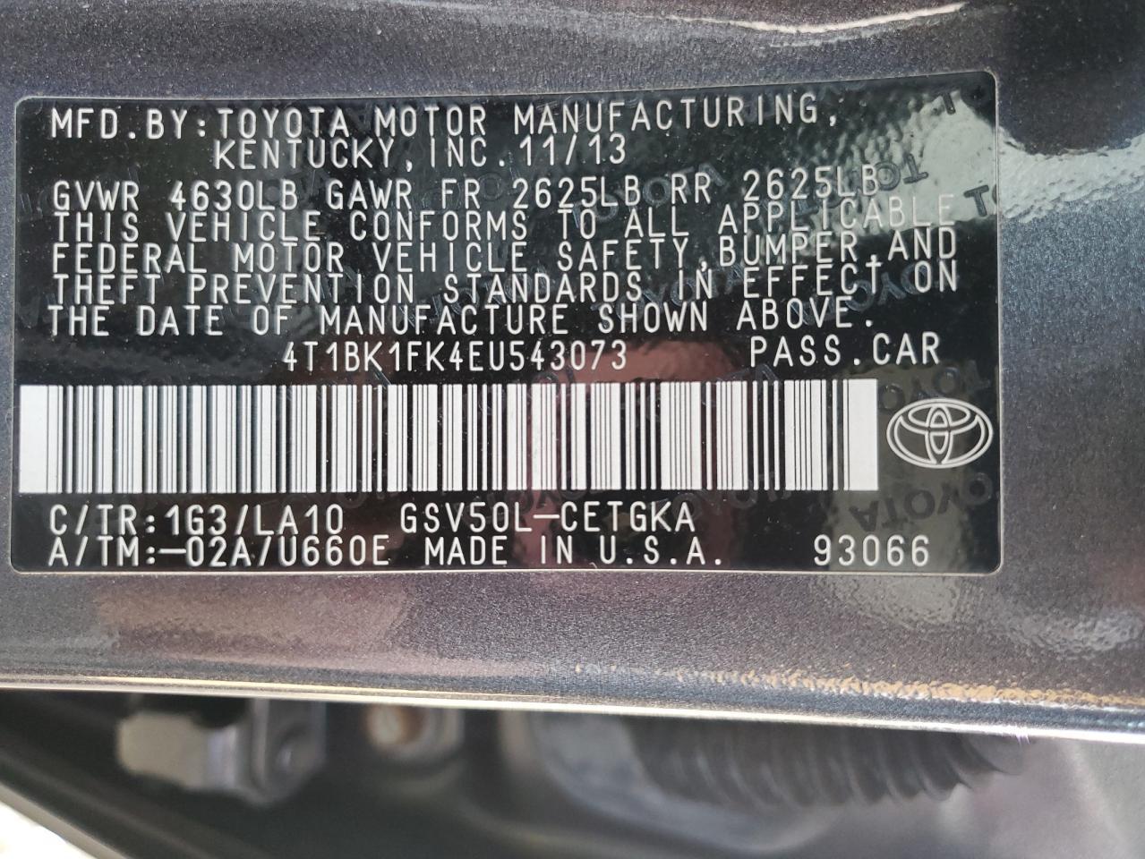 2014 TOYOTA CAMRY