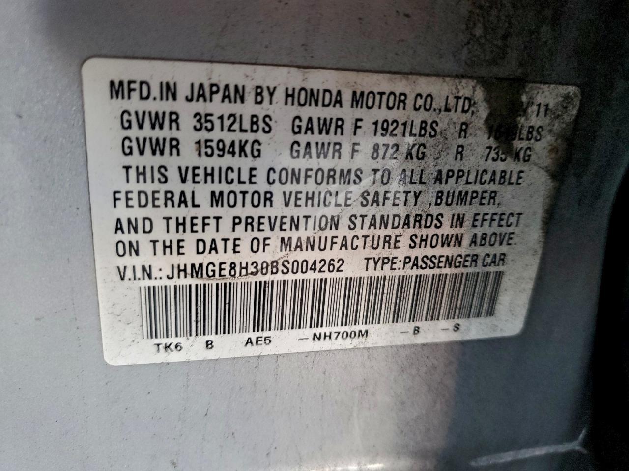 2011 HONDA FIT
