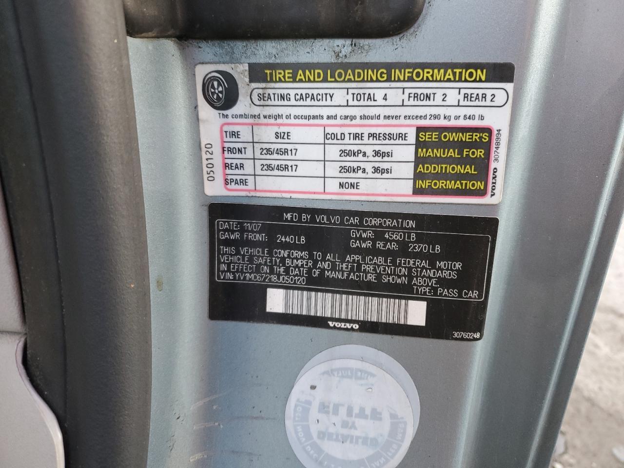 2008 VOLVO C70