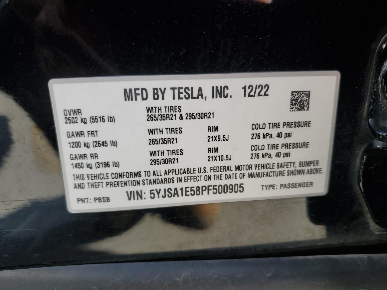 2023 TESLA MODEL S