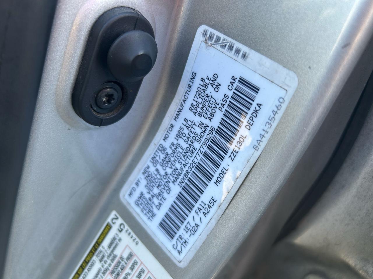 2007 TOYOTA COROLLA
