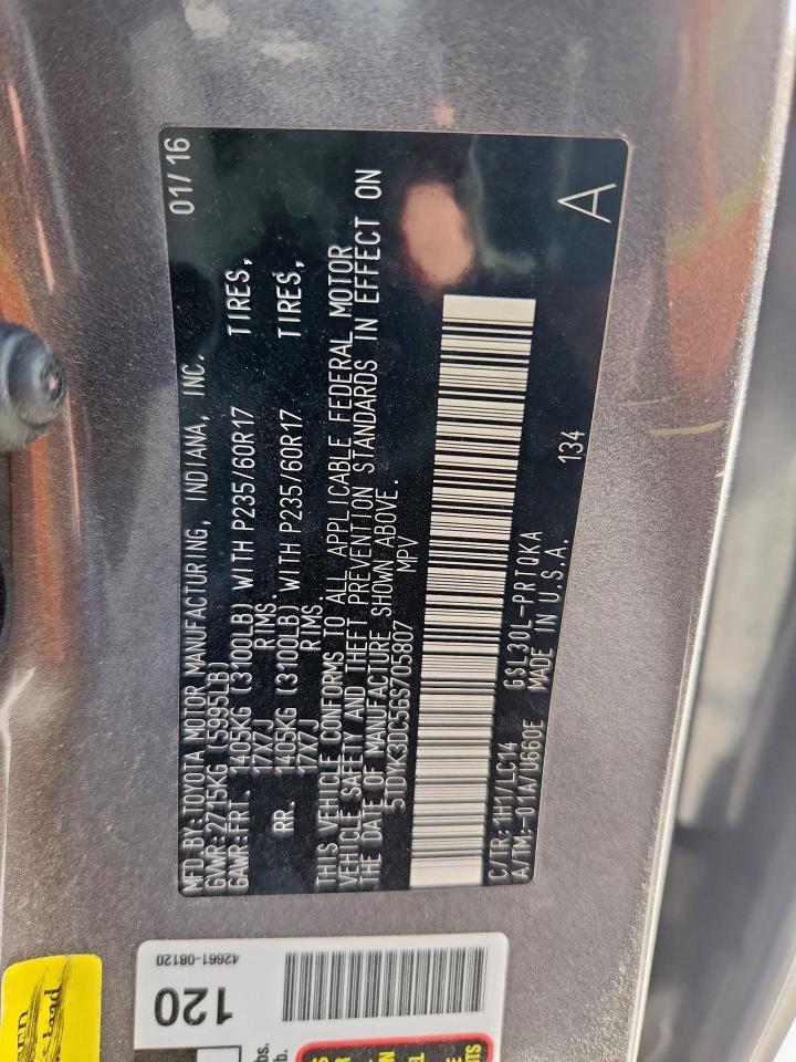 2016 TOYOTA SIENNA
