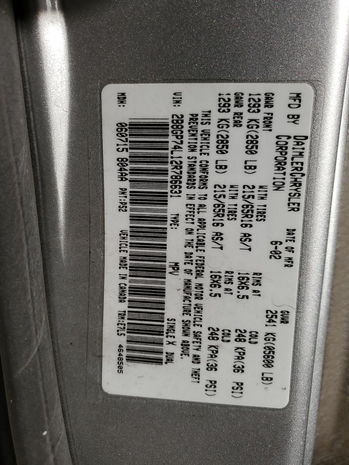 2002 DODGE GRAND CARAVAN