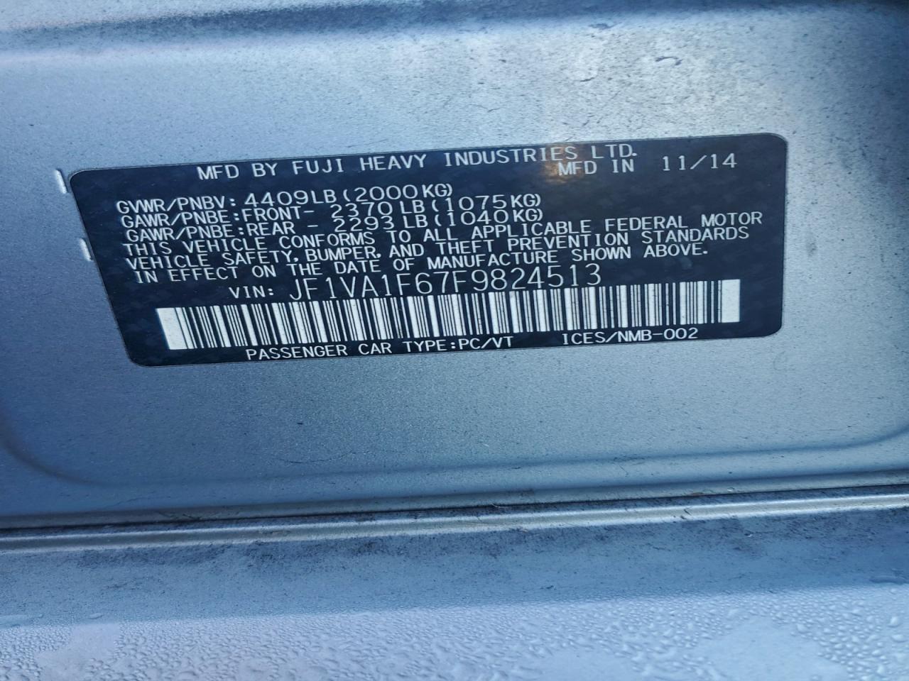 2015 SUBARU WRX