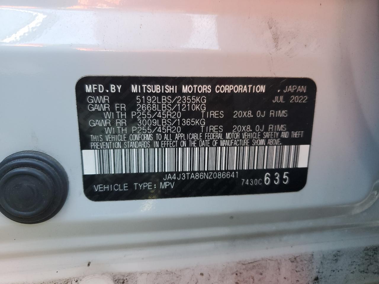 2022 MITSUBISHI outlander