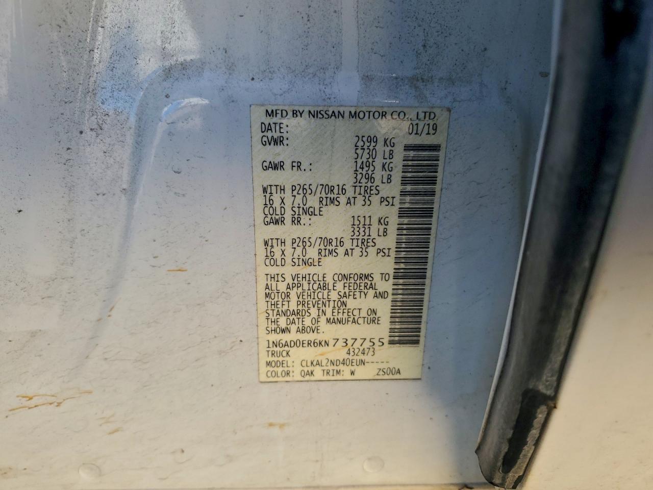 2019 NISSAN Frontier