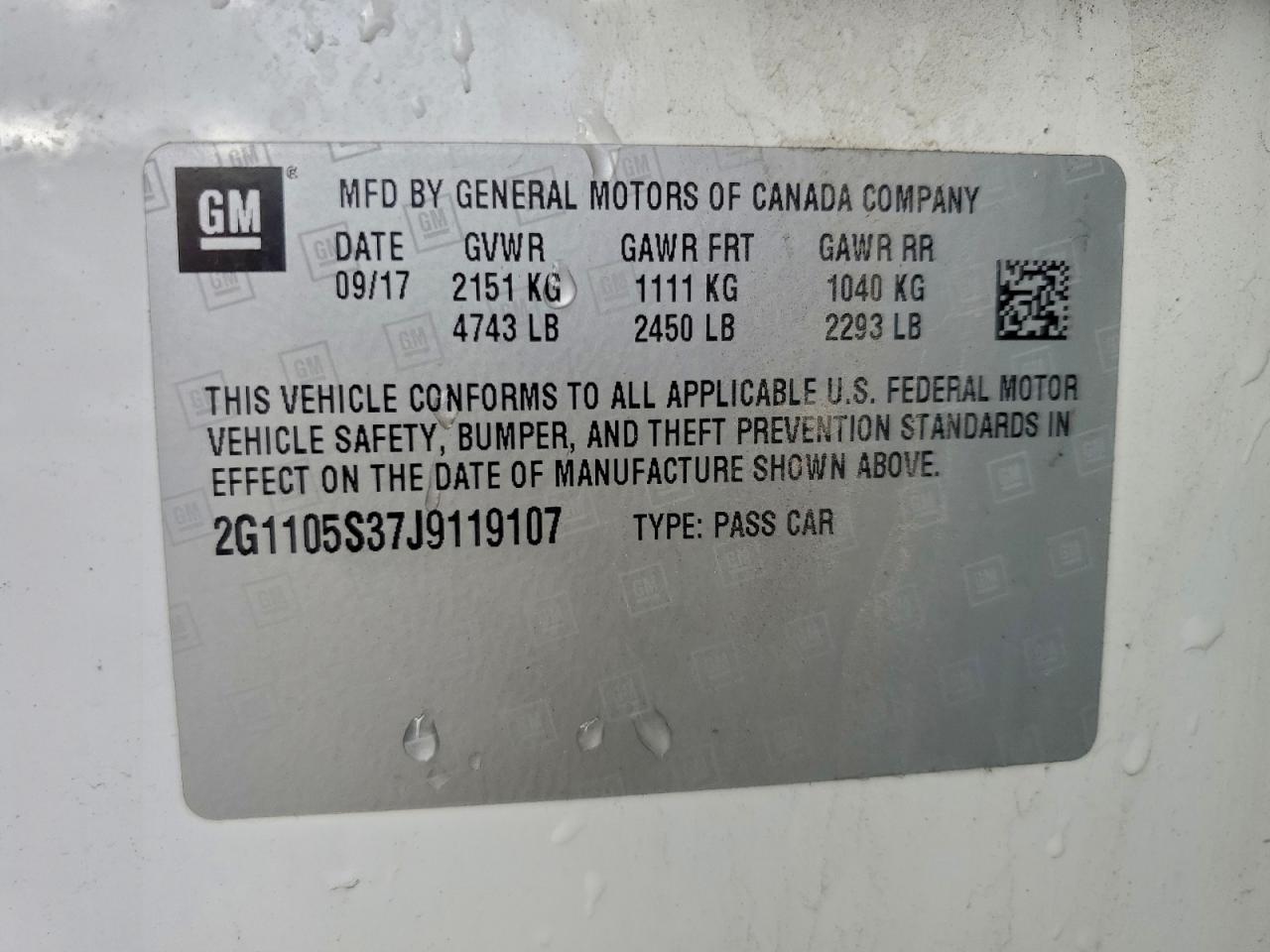 2018 CHEVROLET IMPALA