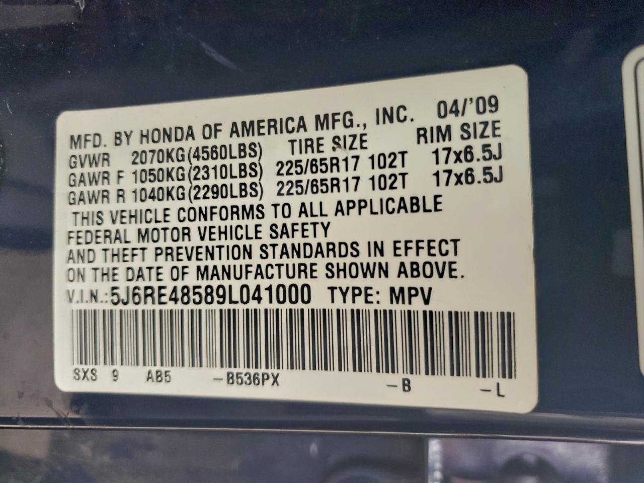 2009 HONDA CR-V