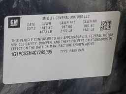 2012 CHEVROLET CRUZE
