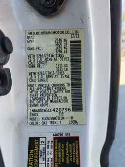 2012 NISSAN Frontier