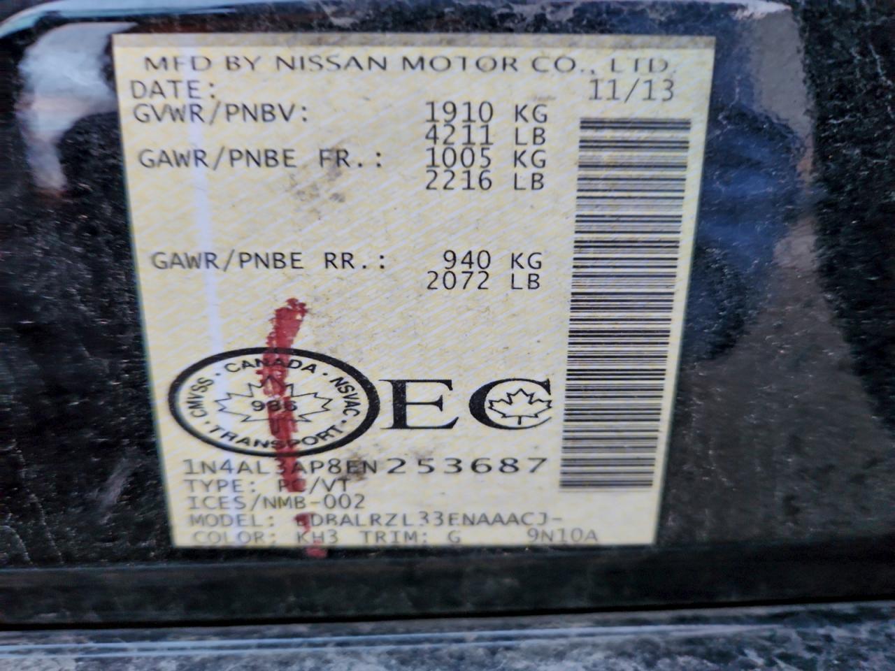 2014 NISSAN ALTIMA
