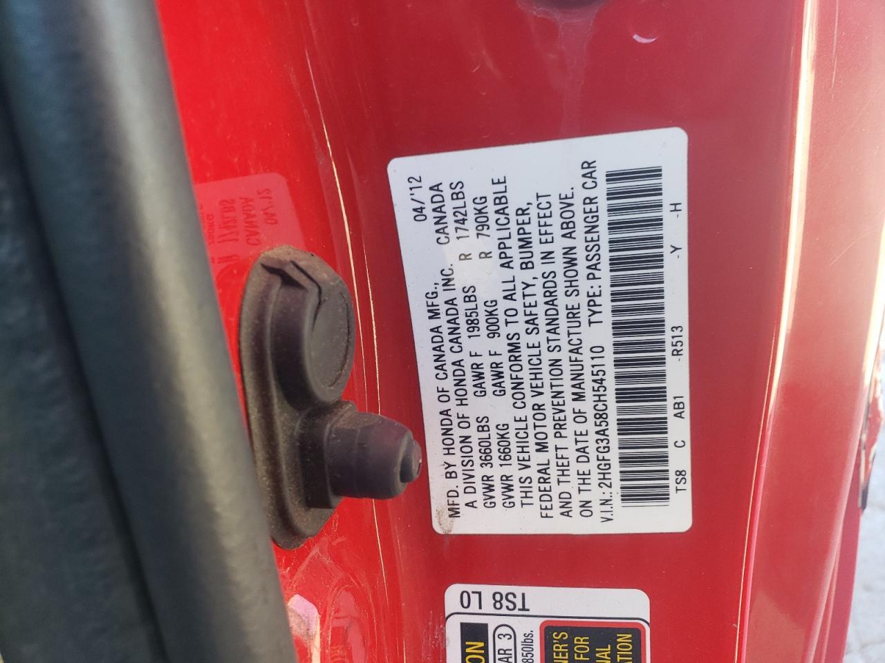 2012 HONDA CIVIC
