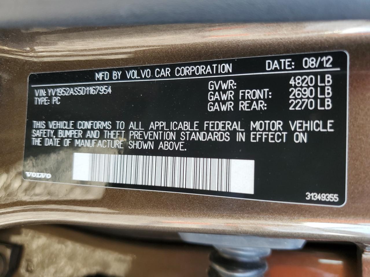 2013 VOLVO S80