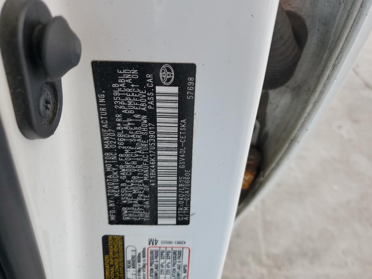 2007 TOYOTA CAMRY