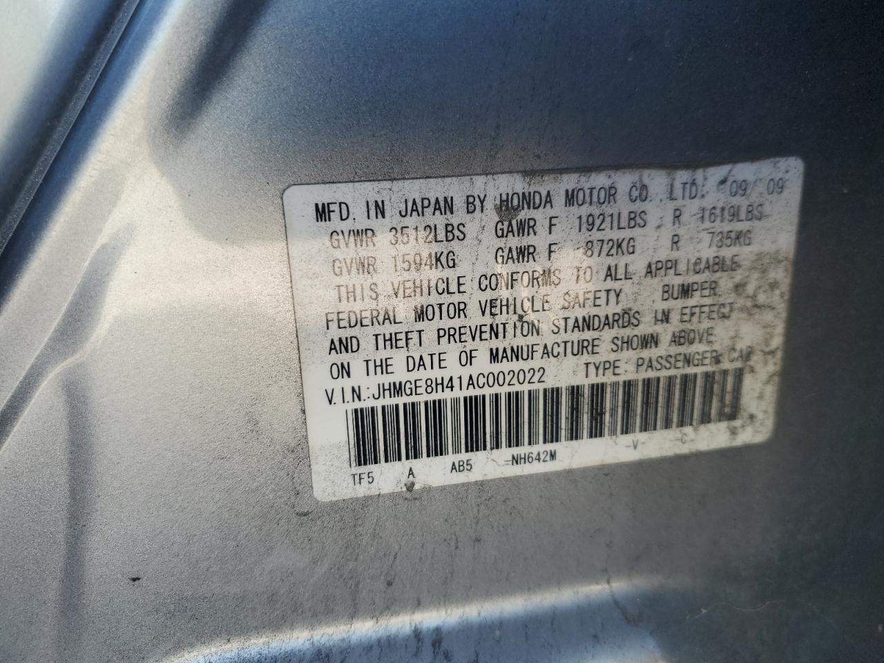 2010 HONDA FIT