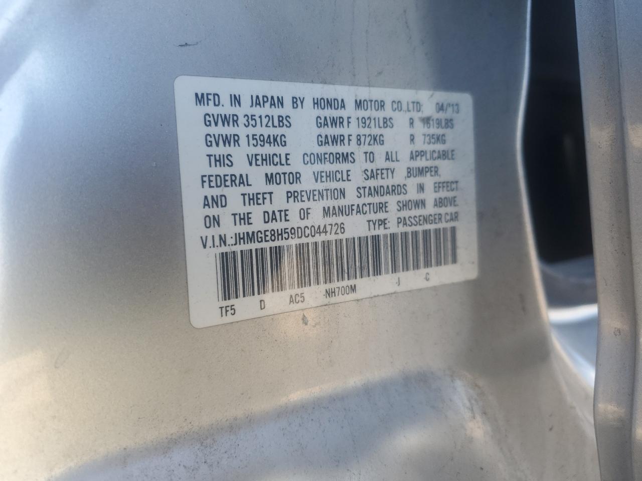 2013 HONDA FIT