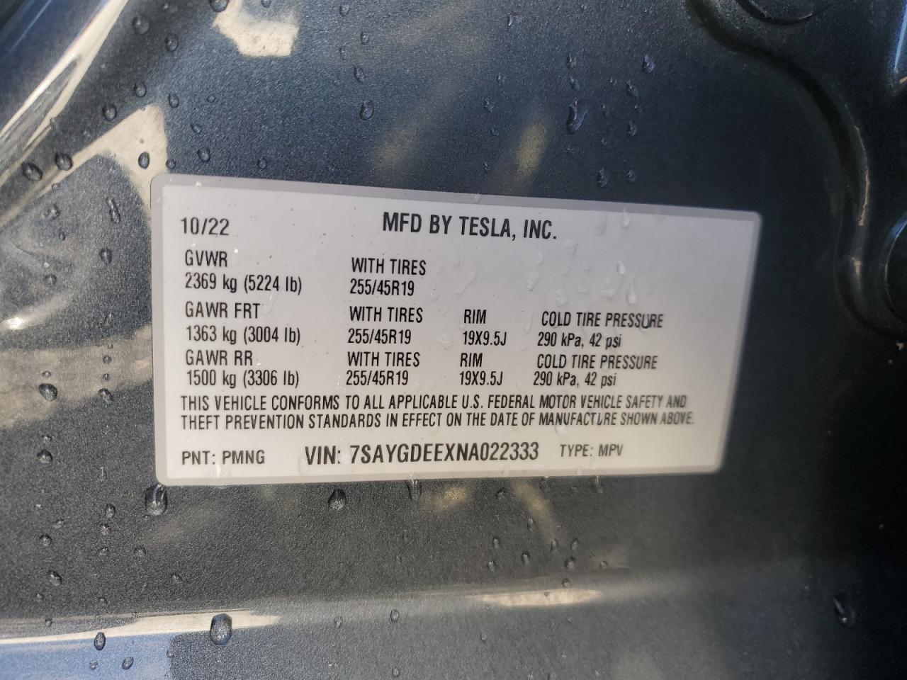 2022 TESLA MODEL Y