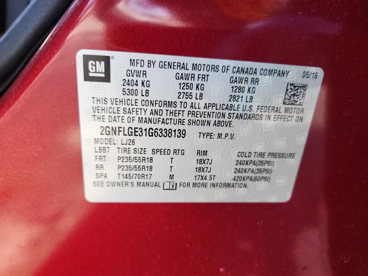 2016 CHEVROLET EQUINOX