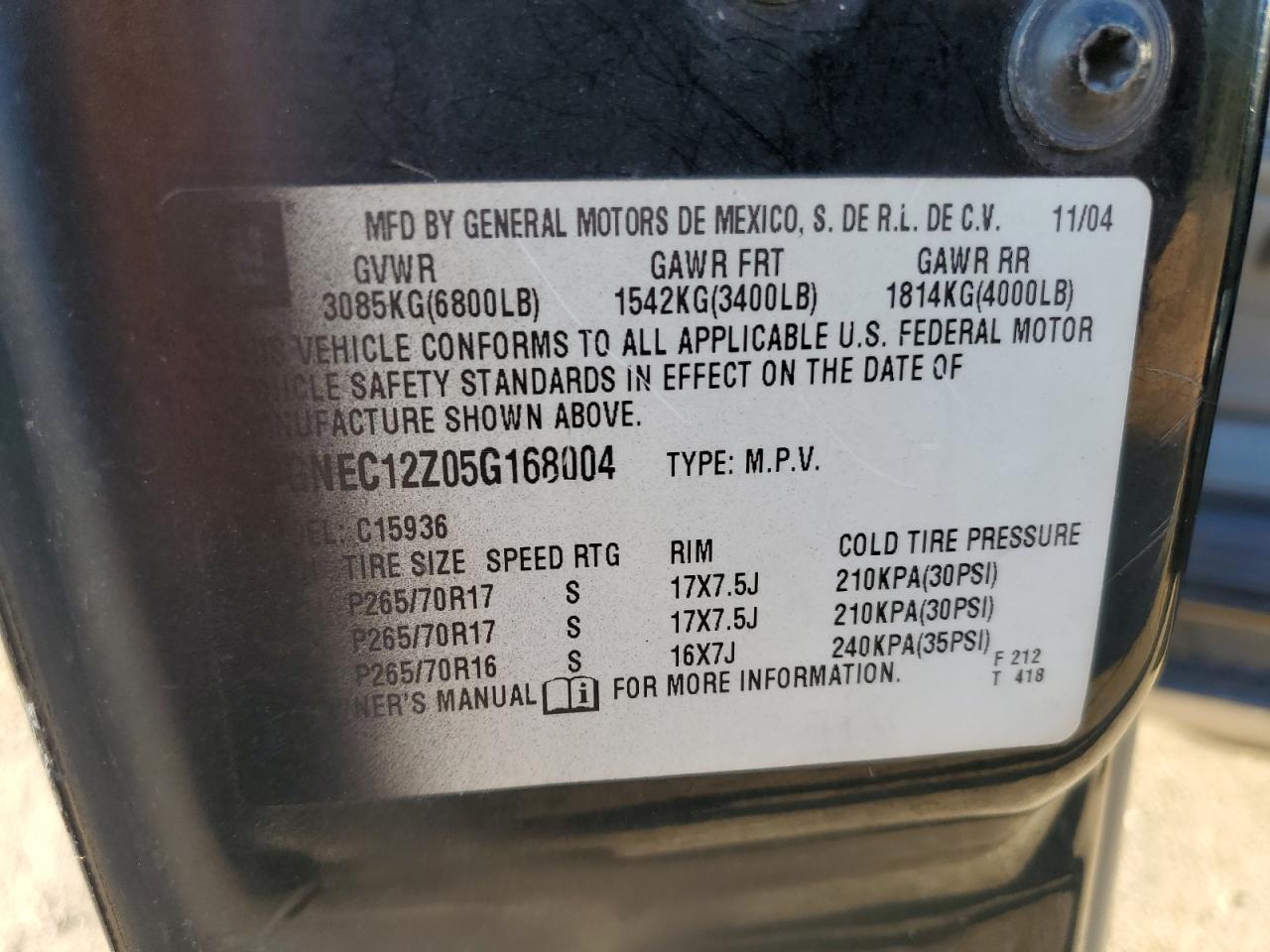 2005 CHEVROLET Avalanche