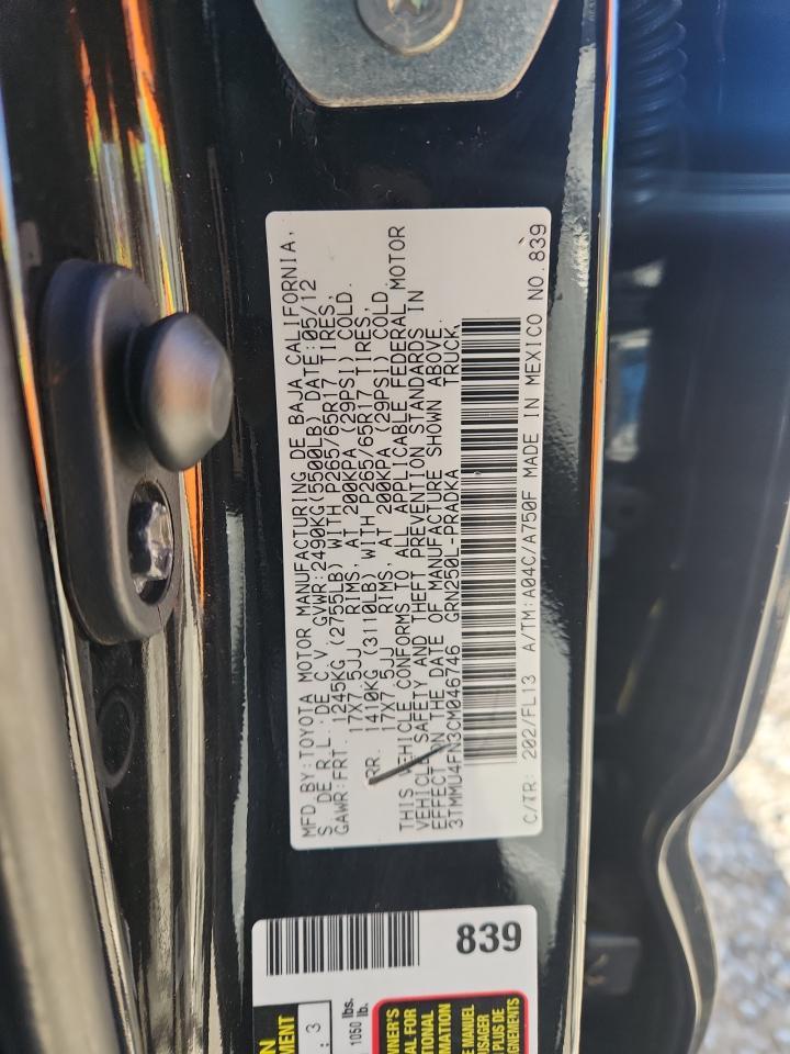 2012 TOYOTA TACOMA